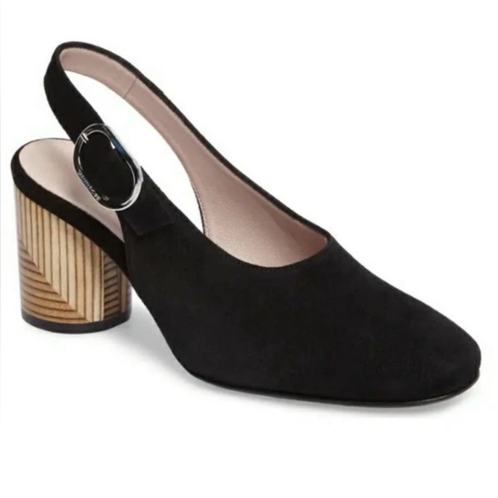 NWOT Taryn Rose Black Leather Slingback Women's Shoes size 8